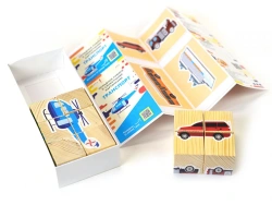 Folding cubes with story pictures TRANSPORT