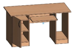 Computer desk with pull-out shelf and built-in cabinet S.K.6