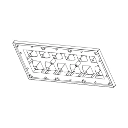 Lens for LED luminaires AMT-HB-173x70-5050(12)-60-SQ