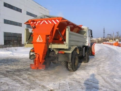Combined road sweeping machine MKDU-12 on the basis of vehicle MAZ-555025