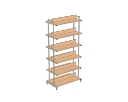 Shelving unit 2-sided 6 shelves 900*520*1950 mm ST2-6