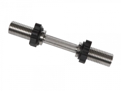 MB-BarM50-M390B Dumbbell bar, chrome-plated, length 390 mm, collapsible, 50 mm threaded bushing, nut lock, rotating handle