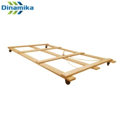 Trolley for transporting mats made of plywood