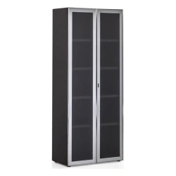 Filing cabinet with glass in aluminium profile Model: SDA of "Edelwood" trademark