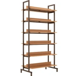 Two-sided library shelving unit