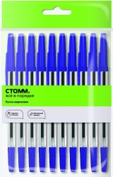 Ballpoint pen STAMM "Optima" blue, 1mm, 10pcs, Eurosuspended packet
