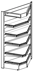 Shelving unit of the third type, one-sided, angular, internal ST3-UV
