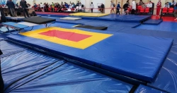 Competition landing zone for DMT with additional mat, Acrosport