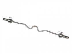 MB-BarM50-ZL Barbell Z-shaped, chromed, smooth bush 50 mm, lock with breakable stopper, load up to 150 kg, weight 12,5 kg