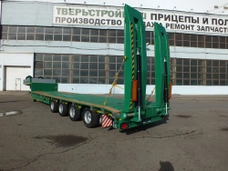 Semitrailer Tverstroimash 993941 modification 0023 variant - platform with mechanical ladders and extensions