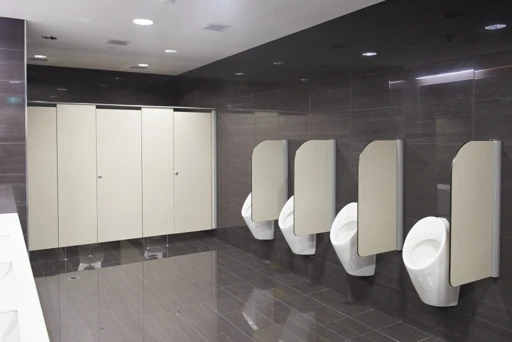 Public Toilet Partition System - HPL Plastic with Steel Frame