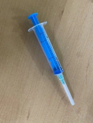 Injection syringe, single-use, three-detailed, sterile, "Luer Lok" type, with needle, in version - 8A "Luer Lok". with needle, v