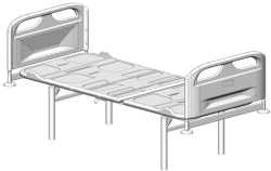 KF0-01-"MSC" (MSC-3105E) - General hospital bed with a headrest, without wheels, plastic backrests, plastic bed, adjustable.