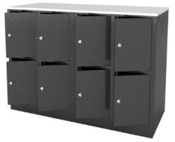 Rack/cabinet for storage of personal belongings with individual cells