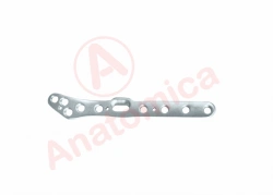 Plate for distal fibula with angular stability.