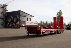 Semi-trailer Tverstroymash 993931 modification 0025 variant - platform with mechanical ramps and extensions
