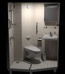 Sanitary cabin with shower
