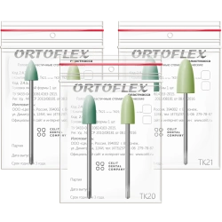 ORTOFLEX-PLASTMASS Dental elastic heads, two-stage polishing system, set of 2 pcs. any shape TK19, TK2