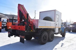 Special shift truck with CMU produced by INMAN JSC on URAL 43206-1151-61, 43206-1151-71 chassis. GIRD brand. Type 584