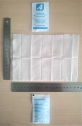 Disinfecting wipes for injections made of nonwoven material impregnated with 70% water-alcohol solution (isopropyl), single-use.