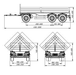 966601 - 3-axle flatbed trailer with or without sides, with or without awning and frame, with or without fixed or sliding roof o