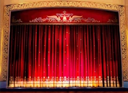 Textile products TM VERA for decoration of the stage, auditorium, interiors: Stage clothes. Type intermission curtain w