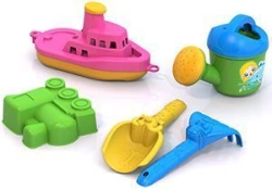 Sand set #48 (moulds "Sea" 2 pcs., dump truck "Nordic", watering can, rake, scoop)