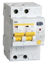 Differential circuit breaker AD12M 2P C50 30mA IEK