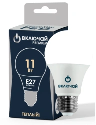 LED Lamp 11W E27 A60 3000K RUS 220V (LED PREMIUM A60-11W-E27-N) (LON) Include RUSSIA