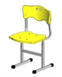 Plastic chair on metal frame