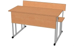 Auditorium monoblock two-seater table. Model: SM-1
