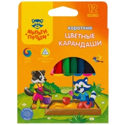 Coloured pencils Multi-Pulti "Adventures of the Coon", 12-colour, short, sharpened, cardboard, europodweight