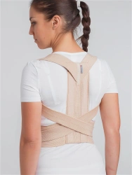 Medical elastic posture corrector for the upper spine with rigid inserts "ELASMA", model S-820.