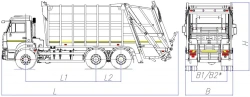 Rear-loading rubbish truck model MK-4542-07