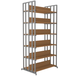 Metal library shelving unit