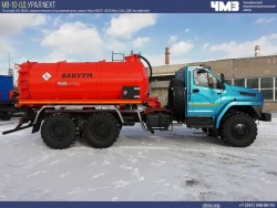 Vacuum tanker (vacuum, combined, slurry tanker) (AV) 7074C2-90 on Ural 4320-60 (62,-70,-72,-74) chassis.