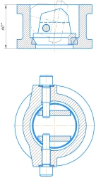 Butterfly check valve DN 50