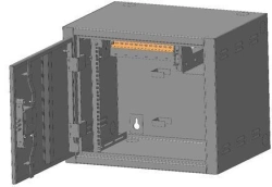 Reinforced wall-mounted distribution cabinet SHRNu-9U-450-13