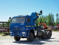 Special purpose vehicle with hydraulic loading crane of KMA type on the basis of KAMAZ 53504 and its modifications 51K10G-LA