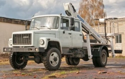 AGP-22T autohydro lift GAZ-33086 with 5 seats cabin 22M 80/250/300KG 10.6/7.7/7.2M