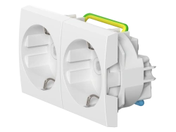CADUCEUS ALING MODE Double flush-mounted socket outlet with grounding without blinds 16A, 250V~, 2x2M, white, art. 66512.0