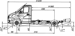 Chassis GAZelle NN, Modification A21R35, Dual fuel engine (petrol/ LPG)