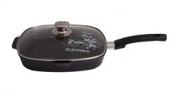 Grill pan square 280x280mm aluminium cast (with non-stick coating) TM Kukmara, with removable Bakelite handle
