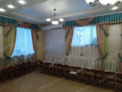 Portiere satin with decorative trim