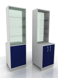 Display case with drawer, 301-001-1, 600x600x2100