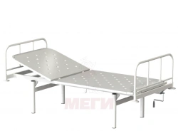 KF0-01-"MSK" (MSK-1105) - General hospital bed with headrest, without wheels, metal backrests, bed - steel sheet, mechanical