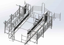 Parallel stall milking unit