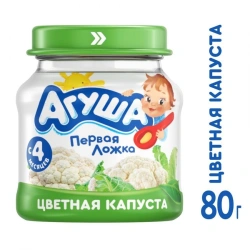 Cauliflower puree homogenized t.zn. "Agusha", 80 g. "Agusha", 80 g