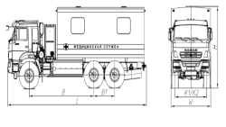 Mobile medical complex, model 675619, on chassis KAMAZ 43118-37, according to TU 29. 10. 59-002-63119966-2017