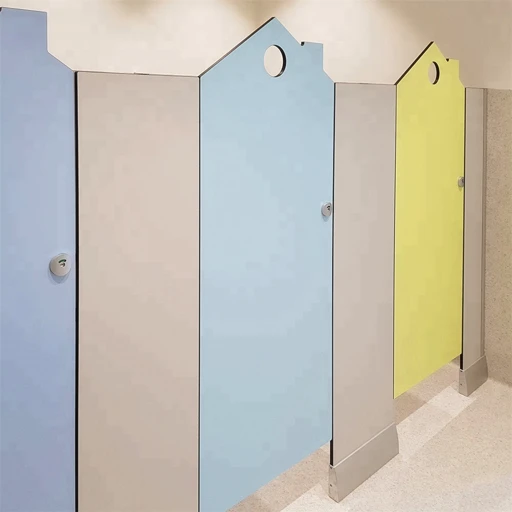 Public Toilet Partition System - HPL Plastic with Steel Frame